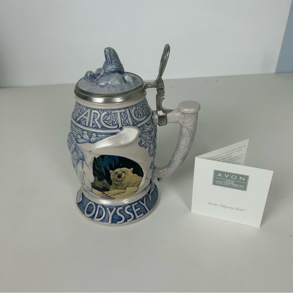 NIB VTG 2001 – Avon “Artic Odyssey” Ceramic Stein Handcrafted in Brazil